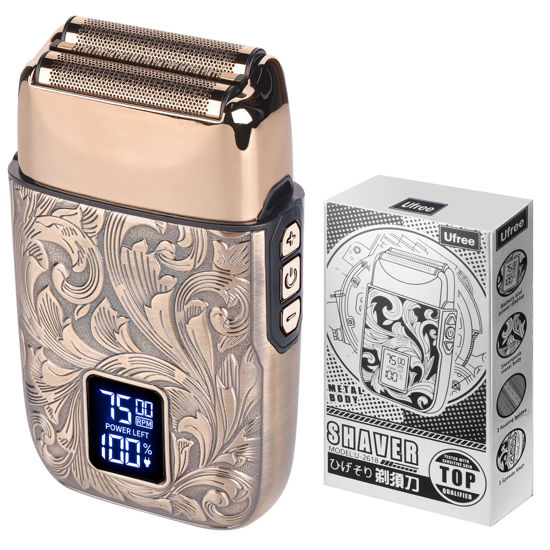 Picture of Ufree Close Shave Electric Foil Shavers for Men, 3-Speed Electric Razor and Head Shavers for Bald Men, Face Shaving Beard Trimmer with LCD Display, Gifts for Men