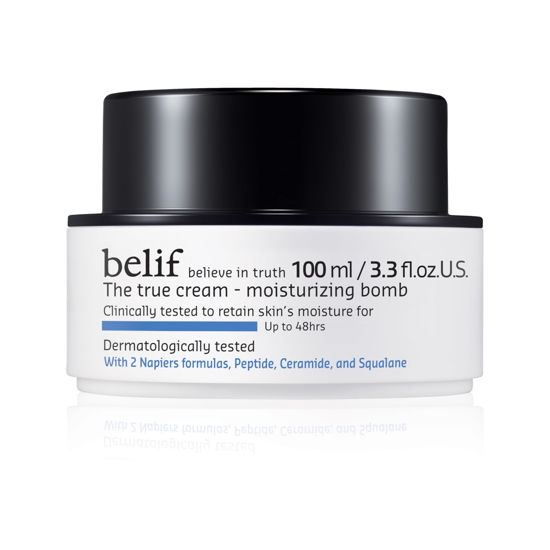 Picture of belif The True Cream Moisturizing Bomb 100ml, 48hrs of Moisture & Hydration, Peptide, Ceramide, Squalane, Restores Skin Barrier, Daily Face Cream, All Skin Types, Korean Skin Care Moisturizer