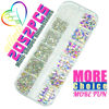 Picture of qiipii 2052Pcs Crystal AB Nail Rhinestones AB Crystal Nail Charms 72 Multi Shapes Flatback Rhinestones Big Nail Art Gems +1980 Round Beads K9 Glass Stones Diamonds Jewels for Nails Faces Eyes Makeup