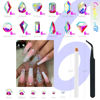 Picture of qiipii 2052Pcs Crystal AB Nail Rhinestones AB Crystal Nail Charms 72 Multi Shapes Flatback Rhinestones Big Nail Art Gems +1980 Round Beads K9 Glass Stones Diamonds Jewels for Nails Faces Eyes Makeup