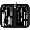 Picture of 3 Swords Germany - brand quality 8 piece manicure pedicure grooming kit set for professional finger & toe nail care scissors clipper fashion leather case in gift box, Made in Solingen Germany (22009)