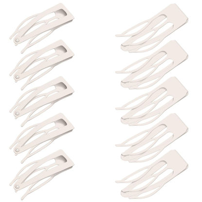 Picture of Chinco 24 Pieces Double Grip Hair Clips Metal Snap Hair Clips Women Hair Barrettes for Hair Making, Salon Supplies (Beige, 2 Inch)