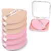 Picture of CUPID CARE 6 Pcs Triangle Powder Puff with 2 Travel Cases, Setting Powder Puffs for Face Powder and Foundation, Velour Makeup Puff for Loose Powder Body Powder, Skin-Friendly, Beauty Makeup Tools