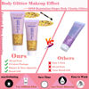 Picture of Body Glitter Face Glitter Gel: Singer Concerts Disco Festival Rave Accessories Face Glitter Makeup 100ml Chunky Sequins Mermaid Face Body Hair Glitter Gel (2 Gold)