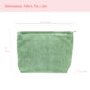 Picture of PAZIMIIK Makeup Bag Large Zipper Corduroy Make Up Pouch for Purse Travel Canvas Cosmetic Organizer for Women Brush Storage,Green