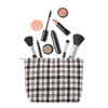 Picture of PAZIMIIK Makeup Bags for Purse Zipper Cosmetic Pouch Large Travel Canvas Make Up Organizer Tool Pouch for Women and Girls,Plaid Black