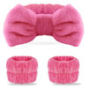Picture of WSYUB Spa Headband and Wrist Bands for Makeup & Face Wash, 1 Set, Watermelon red