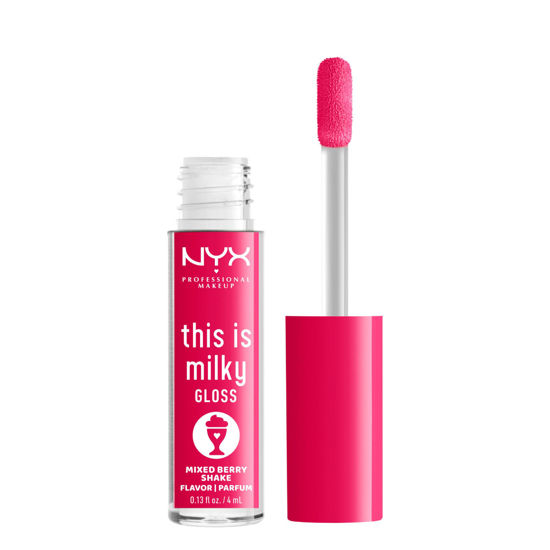 Picture of NYX PROFESSIONAL MAKEUP This Is Milky Gloss, Lip Gloss with 12 Hour Hydration, Vegan - Mixed Berry Shake (Raspberry)