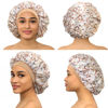 Picture of Satin Bonnet Adjustable Sleeping Silk Bonnet Black Women Men Double Layer Satin Lined Sleep Cap Sleeping Hair Wrap Silk Hair Curly Bonnet Large Braids Cover Bonnets Night Head Scarf Protect