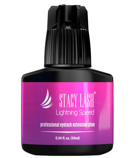 Picture of Lightning Speed Eyelash Extension Glue - Stacy Lash 10ml/0.34 fl.oz / 0.3 Sec Dry/Retention - 6-8 Weeks/Black Adhesive/Professional Supplies