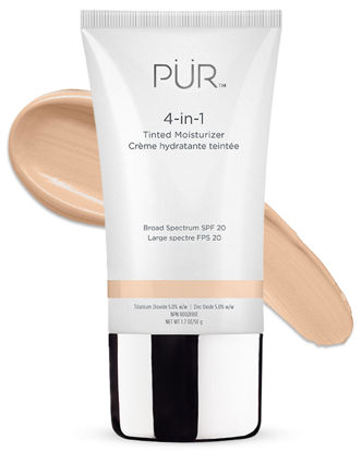 Picture of PUR Beauty 4-in-1 Tinted Moisturizer with SPF 20 - Hydrating Skin Tint Face Moisturizer, Primer & Foundation with Shea Butter, Aloe Vera & Vitamin B3 - Vegan Friendly, Paraben Free (Fair Ivory)