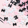 Picture of 300Pcs Bow Nail Charms and Flatback Pearls,Black White Pink Bowknot 3D Cute Nail Charms for Acrylic Nail Supplies Design,White Half Pearls for Nail Jewelry DIY Crafts Nail Art Decoration Accessories