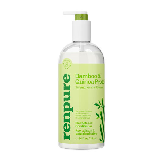 Picture of RENPURE Bamboo & Quinoa Conditioner, Plant-Based - Restores, Hydrates & Strengthens For Healthier Hair - For Weak, Dull & Damaged Hair - Bamboo Extract & Quinoa Protein - 24 Fl Oz
