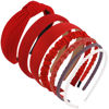 Picture of AHONEY 7 Pack Red Headbands for Women Christmas Headbands Trendy Non Slip Hairbands Cute Hair Accessories Multi-style Headband Pack (Redl)
