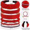 Picture of AHONEY 7 Pack Red Headbands for Women Christmas Headbands Trendy Non Slip Hairbands Cute Hair Accessories Multi-style Headband Pack (Redl)