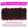 Picture of 7 Packs GoGo Curl Crochet Hair 12 Inch Red Burgundy Short Curly Crochet Hair for Women Beach Curl Water Wave Deep Twist Crochet Braids Synthetic Braiding Hair Extensions(12 Inch, T1B/BUG)