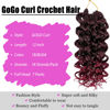 Picture of 7 Packs GoGo Curl Crochet Hair 12 Inch Red Burgundy Short Curly Crochet Hair for Women Beach Curl Water Wave Deep Twist Crochet Braids Synthetic Braiding Hair Extensions(12 Inch, T1B/BUG)