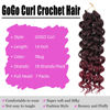 Picture of 7 Packs GoGo Curl Crochet Hair 14 Inch Red Burgundy Short Curly Crochet Hair for Women Beach Curl Water Wave Deep Twist Crochet Braids Synthetic Braiding Hair Extensions(14 Inch, T1B/BUG)