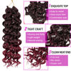 Picture of 7 Packs GoGo Curl Crochet Hair 14 Inch Red Burgundy Short Curly Crochet Hair for Women Beach Curl Water Wave Deep Twist Crochet Braids Synthetic Braiding Hair Extensions(14 Inch, T1B/BUG)