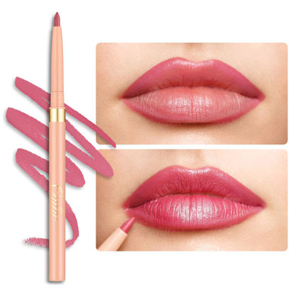 Picture of Oulac Pink Retractable Lipliner Pencil 2in1 Waterproof Makeup Crayon for Lip Liner and Eye Liner, Smooth and Creamy, Long Lasting Matte Finish, Vegan Beauty, 04 Pink Treat