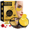 Picture of 24K Gold Eye Masks for Dark Circles and Puffiness 70PCS, Under Eye Patches Gel Pads for Puffy Eyes Treatment w/Collagen, Caffeine, Peptides for Eye Bags Treatment, Gel Eye Mask Skincare