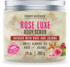 Picture of First Botany Body Scrub - Natural Exfoliating Salt Scrub & Body and Face Souffle helps with Moisturizing Skin, Acne, Cellulite, Dead Skin Scars, Wrinkles (10 fl oz, Rose)