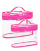 Picture of BAGSMART TSA Approved Toiletry Bag, 2 Pack Clear Makeup Cosmetic Bag Organizer, Quart Size Travel Bag for Toiletries, Carry-on Travel Accessories Essentials, Rose Red-2pcs