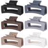 Picture of Sisiaipu 3.5 Inch Medium Hair Claw Clips 6 Pack Hair Clips for Women Square Claw Clips Rectangle Clips for Hair Banana Jaw Clips Hair Accessories for Girls -Brown Grey