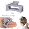 Picture of Sisiaipu 3.5 Inch Medium Hair Claw Clips 6 Pack Hair Clips for Women Square Claw Clips Rectangle Clips for Hair Banana Jaw Clips Hair Accessories for Girls -Brown Grey