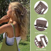 Picture of Sisiaipu 3.5 Inch Medium Hair Claw Clips 6 Pack Hair Clips for Women Square Claw Clips Rectangle Clips for Hair Banana Jaw Clips Hair Accessories for Girls -Brown Grey