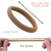 Picture of 60 Pcs 2 Inch Light Brown No Damage Hair Ties for Women Thick Hair, Large Soft Seamless Nylon Fabric Elastic Hair Ties Ponytail Hair Holders Hair Elastics Hair Band for Women