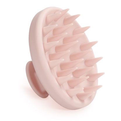 Picture of Meartchy Silicone Scalp Massager, Scalp Scrubber for Hair Growth with Soft Bristles, Scalp Exfoliator Brush Dandruff Removal Shampoo Brush for Wet Dry Scalp Care (Light Pink)
