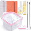 Picture of Yokilly Nail Soaking Bowl, Soak Off Gel Polish Remover Manicure Bowl, Acetone Nail Soak Off Bowl for Acrylic Nails Dip Powder Remover Kit with Cuticle Oil, Cutile Remover, Cuticle Pusher Peeler