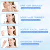 Picture of HEBECA Nose Hair Trimmer for Women and Men, 3-in-1 Electric Facial Hair Removal Rechargeable Portble Waterproof Face Shaver Razor for Nose Ear Eyebrow Peach-Fuzz Lips Chin FT3001