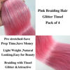 Picture of Pink Braiding Hair Pre stretched Glitter Tinsel Hair Kanekalon Prestretched Braiding Hair Sparkle Tinsel Ez Braid Braiding Hair