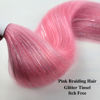 Picture of Pink Braiding Hair Pre stretched Glitter Tinsel Hair Kanekalon Prestretched Braiding Hair Sparkle Tinsel Ez Braid Braiding Hair