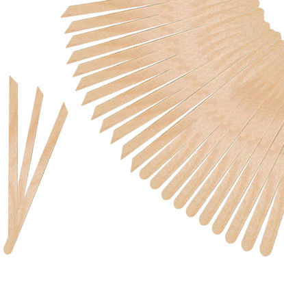 Picture of Mibly Wooden Wax Sticks - Eyebrow, Lip, Nose Small Waxing Applicator Sticks for Hair Removal and Smooth Skin - Spa and Home Usage (Pack of 200 Slanted and Round)