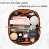 Picture of ALEXTINA Large Capacity Travel Cosmetic Bag - PU Leather Makeup Organizer Bag Portable Woven Makeup Bags for Women Waterproof Travel Toiletry Bag with Divider Pouch, Brown