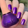 Picture of COSMOO Purple Shimmer Nail Polish, 12ml Purple Glitter Quick Dry Nail Lacquer for Nail Art Varnish, 0.41 fl oz