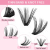 Picture of 280 Pcs Individual Lashes 50D Mixed Lash Clusters 14 Rows Cluster Lashes that Look Like Eyelash Extensions DIY Lash Extension Self Application At Home (50D-D-14-20mix)