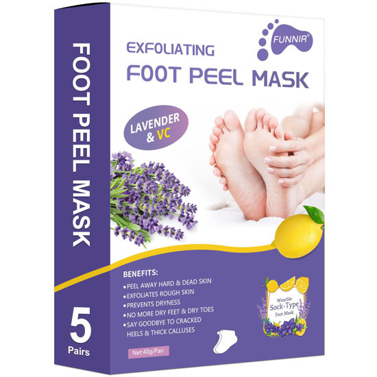 Picture of Foot Peel Mask (5 Pack) Exfoliant for Peeling Off Calluses, Natural Exfoliator for Dry Dead Skin, Callus, Repair Rough Heels Soft Smooth Touch
