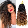 Picture of 7 Packs GoGo Curl Crochet Hair 14 Inch Short Curly Crochet Hair for Women Beach Curl Water Wave Deep Twist Crochet Braids Synthetic Braiding Hair Extensions (14 Inch, T1B/30/27)