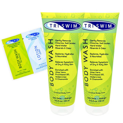 Picture of TRISWIM After Swim Chlorine Body Wash | Enriched with Aloe Vera, Watercress and Chamomile for Restoring, Hydrating, and Nourishing Skin | Relieves Dry and Itchy Skin | Perfect for Swimmers | Pack of 2