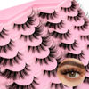 Picture of Yasnai Cat Eye Lashes False Eyelashes Volume Lashes Wispy Fake Lashes Natural Eyelashes Clear Band 14 Pairs Pack 9D
