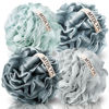 Picture of MTDLYICE Loofah Sponge, XXL Large Loofah 100g 4 Pack, Bath Sponge Soft Mesh Shower Loofah for Men, Body Scrub, Shower Pouf Bath Accessories, for Body Wash, Soap (Blue Gray)