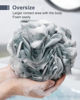 Picture of MTDLYICE Loofah Sponge, XXL Large Loofah 100g 4 Pack, Bath Sponge Soft Mesh Shower Loofah for Men, Body Scrub, Shower Pouf Bath Accessories, for Body Wash, Soap (Blue Gray)