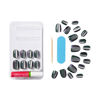 Picture of KISS Gel Fantasy, Press-On Nails, Nail glue included, 'Dial Me', Gray, Short Size, Oval Shape, Includes 28 Nails, 2g glue, 1 Manicure Stick, 1 Mini File