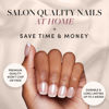 Picture of Glamnetic Press On Nails - La Perle | Squoval White Nails with French Tips, Reusable Stick On Fake Nails with Glue | Salon Quality | 15 Sizes - 30 Nail Kit