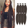 Picture of ShowCoco 8 Packs Pre-stretched Braiding Hair 32 Inch Yaki Texture Hair Extensions Hot Water Setting Professional Synthetic Fiber Crochet Braids (32inch,#4)
