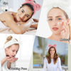 Picture of Casoty 6 Pcs Make Up Headbands, Bow Hair Band, Soft Coral Fleece Facial Headband, Spa Headband for Washing Face, Towel Headband for Face Washing Shower Skin Care Yoga